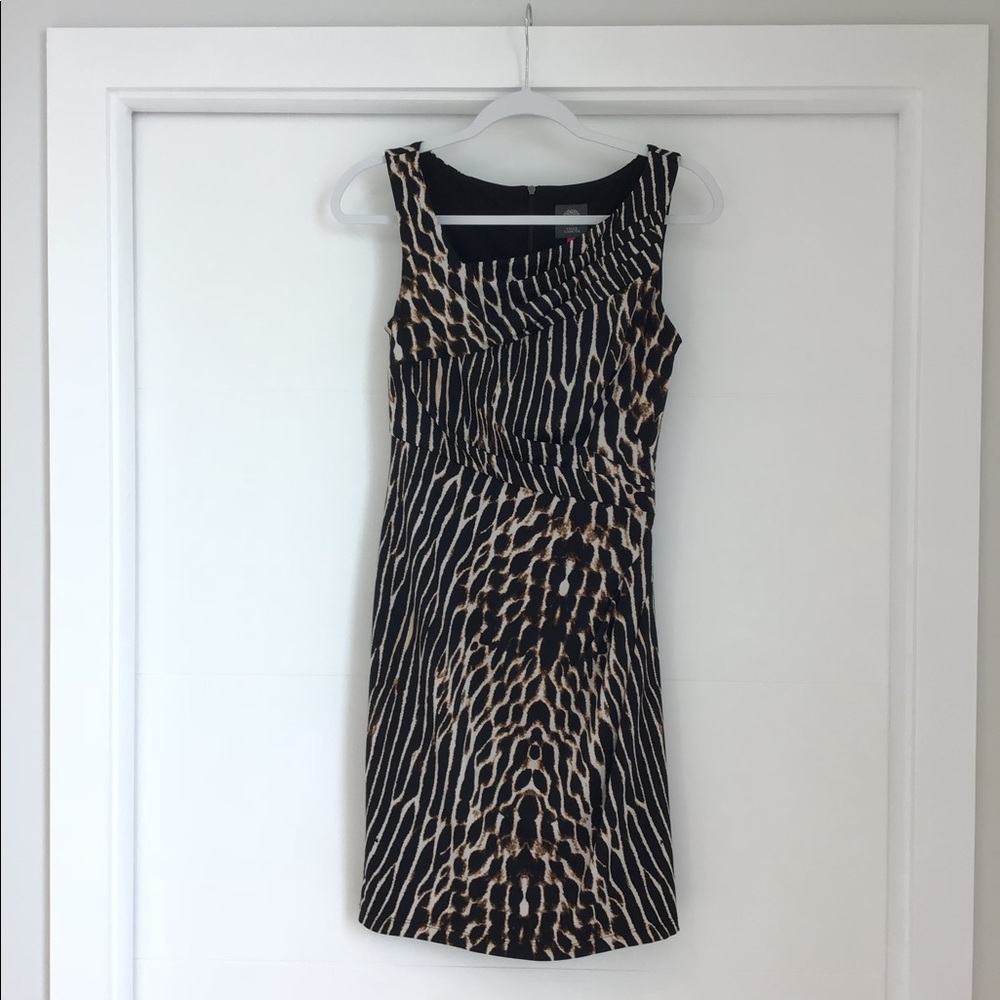 Vince Camuto Sleeveles Asymmetrical Neckline Dress